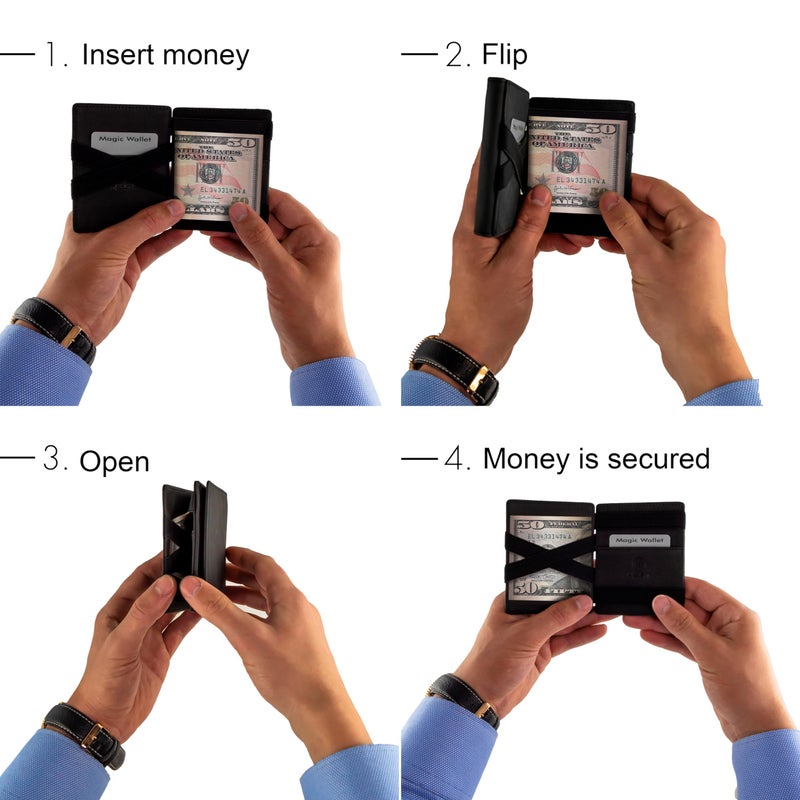 West - RFID Wallet with Coin Pouch + Gift Packaging - Compact & Small Magic Money Wallet - Extra Strong Money Bands - Image 3